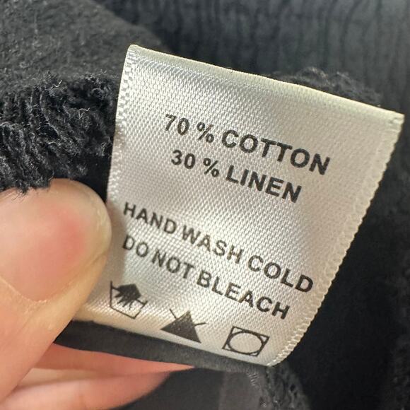 Md NWT White Birch Kyle Tiered Skort Black Linen Cotton Blend Cottagecore Boho - Picture 5 of 7